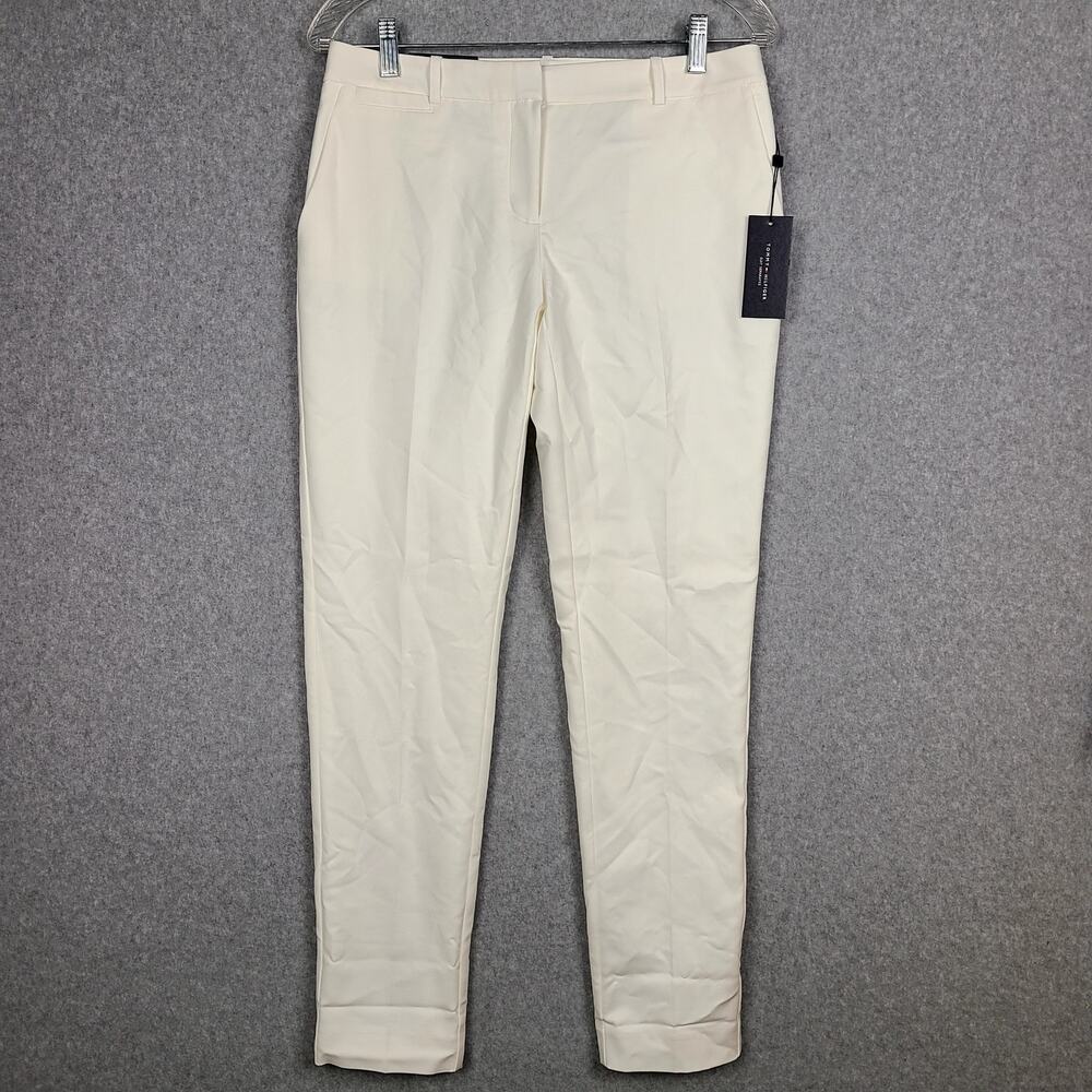 Tommy Hilfiger Womens Radcliffe Ankle Pants Size 2 White Slim Leg New